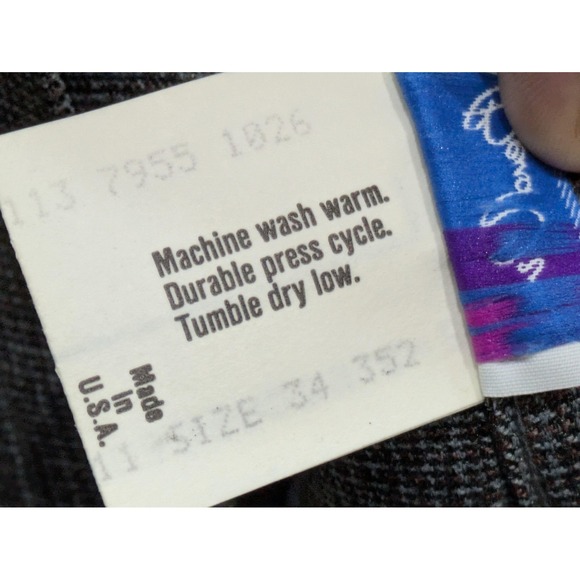 Vintage Levis Bend Over Pants Womens 34 Gray Dacron Dress Slacks USA 80s - Picture 7 of 9